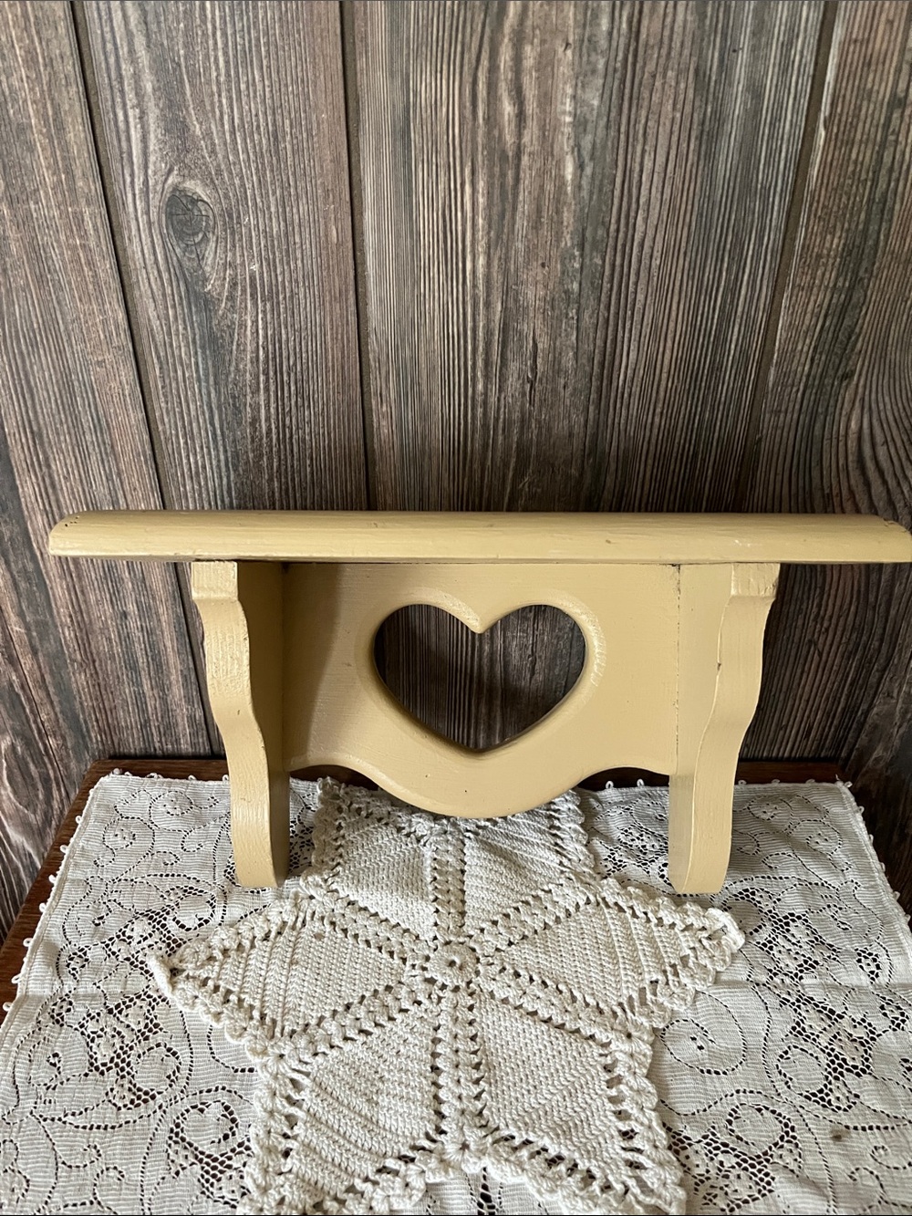 Tan Heart Accent Shelf - Home Wall Decor